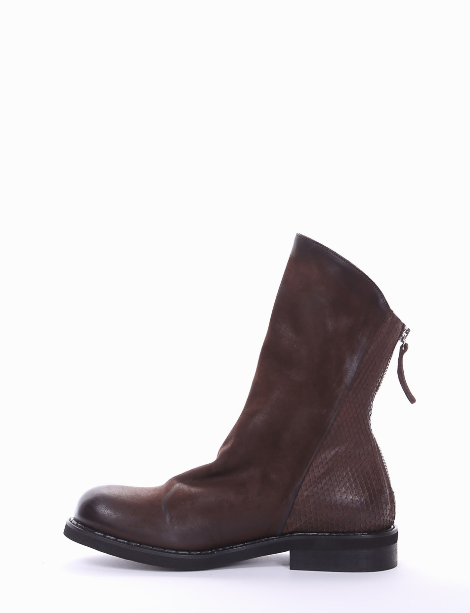 Low heel ankle boots heel 2 cm dark brown