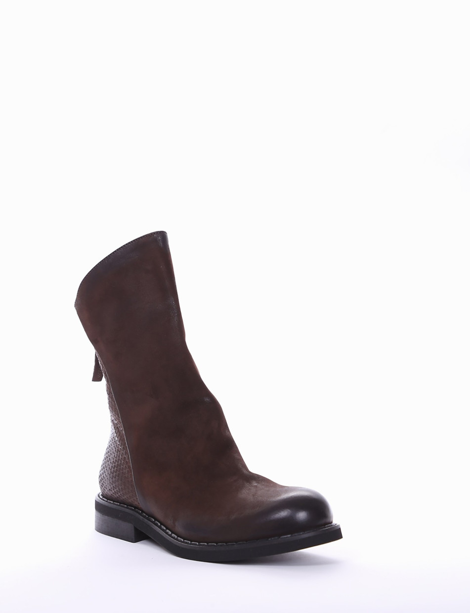 Low heel ankle boots heel 2 cm dark brown