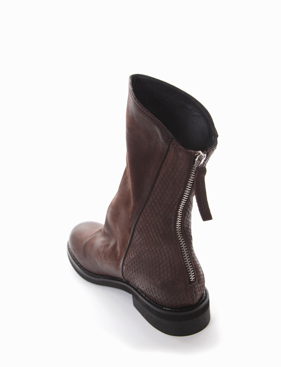 Low heel ankle boots heel 2 cm dark brown