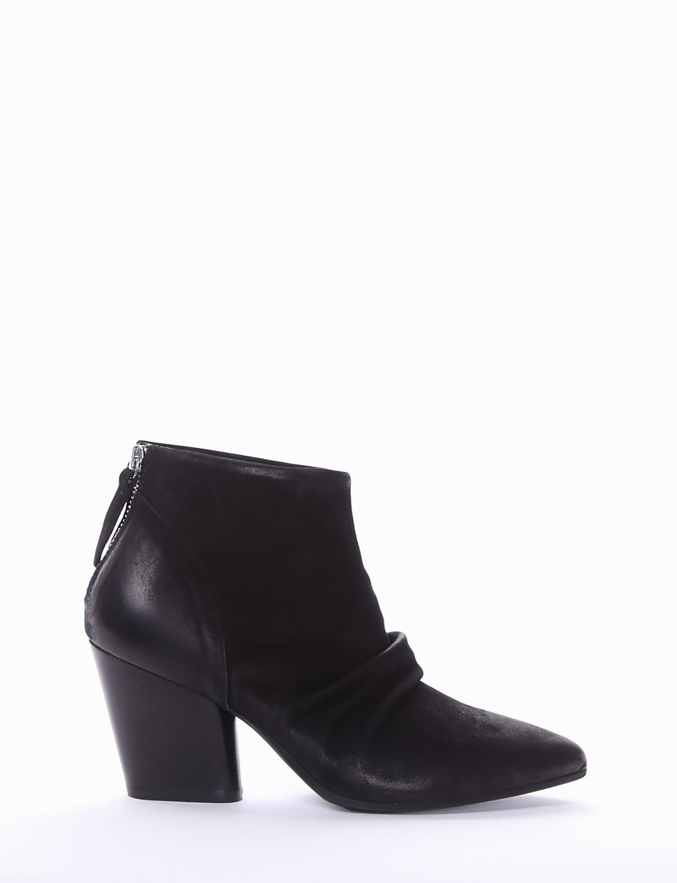 High heel ankle boots heel 7 cm black