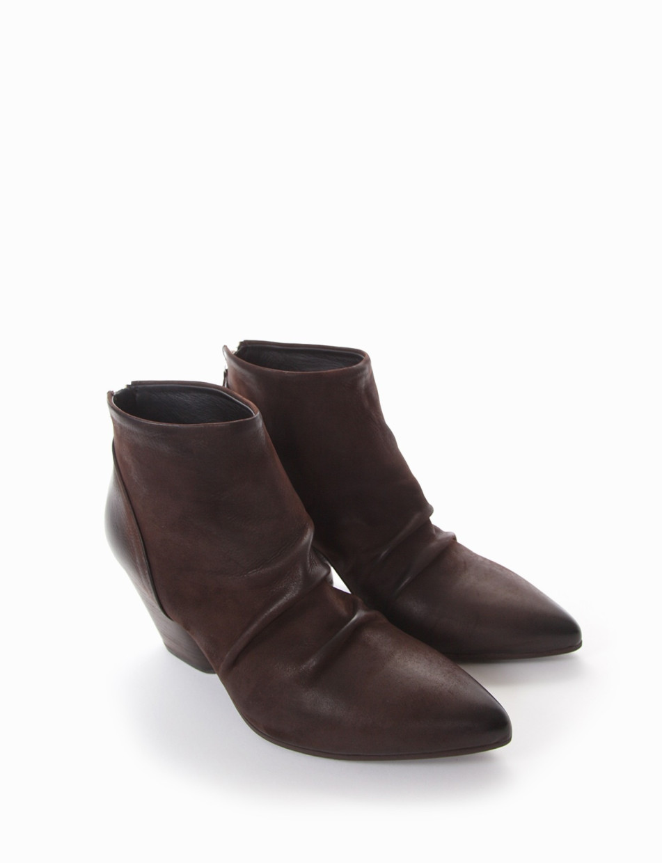 High heel ankle boots heel 7 cm dark brown