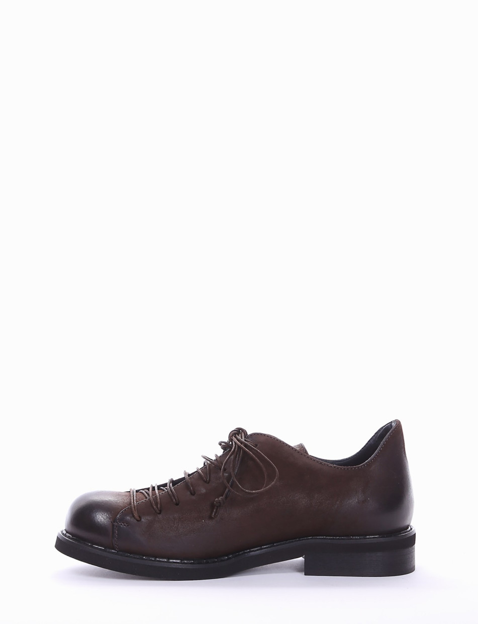 Lace-up shoes heel 2 cm dark brown