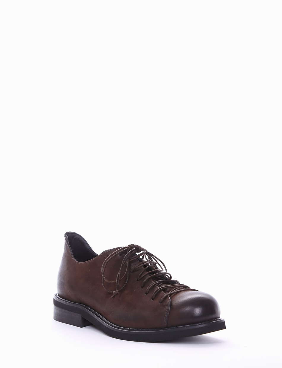 Lace-up shoes heel 2 cm dark brown