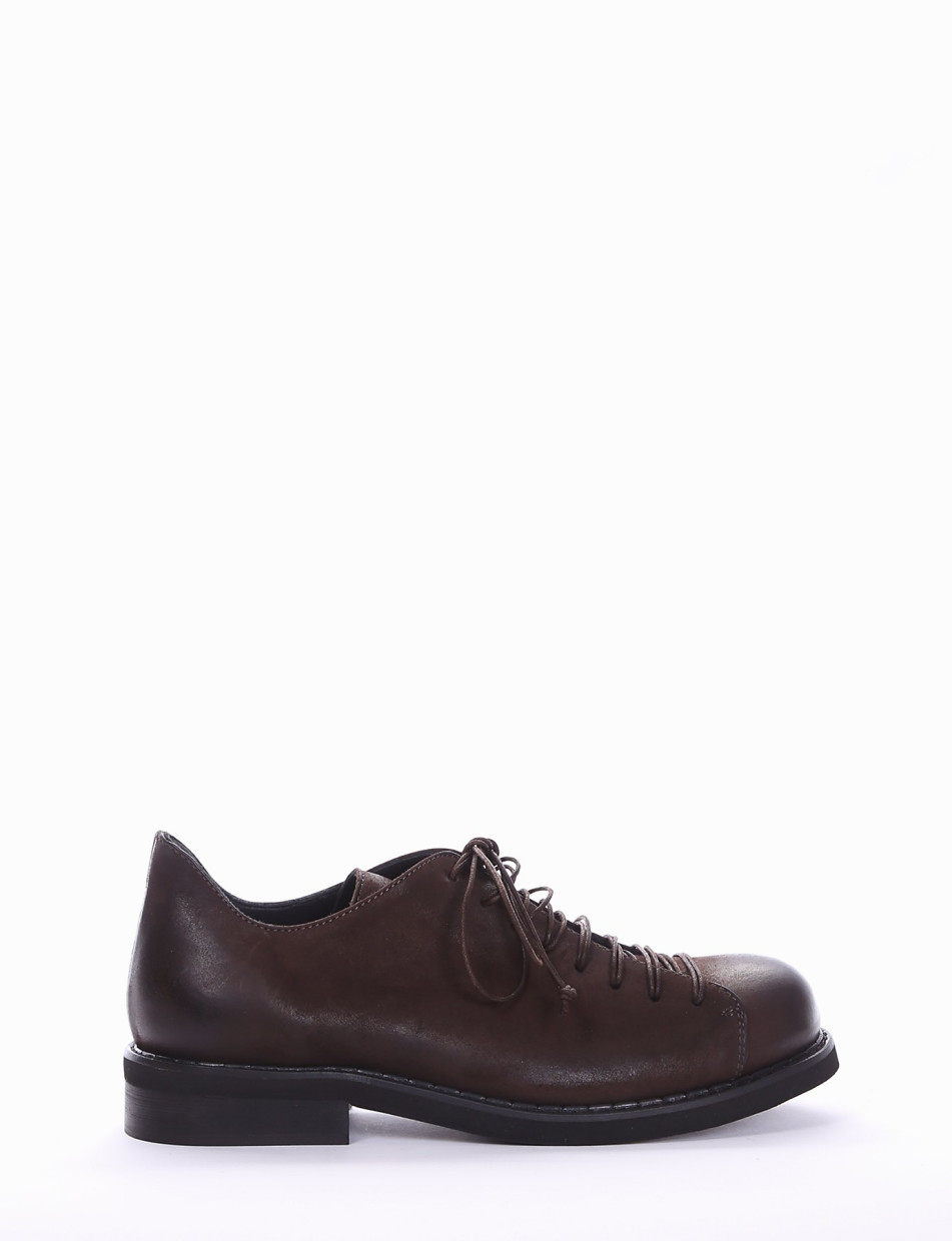 Lace-up shoes heel 2 cm dark brown