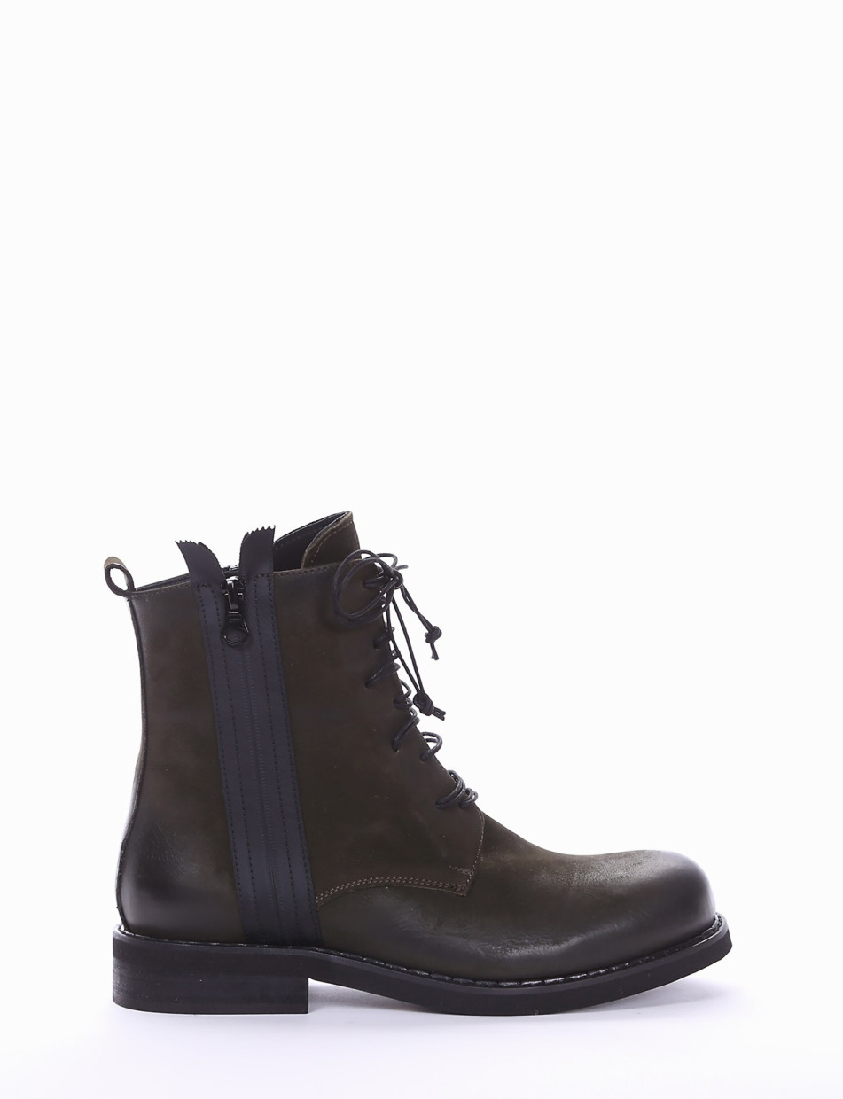 Combat boots heel 2 cm green