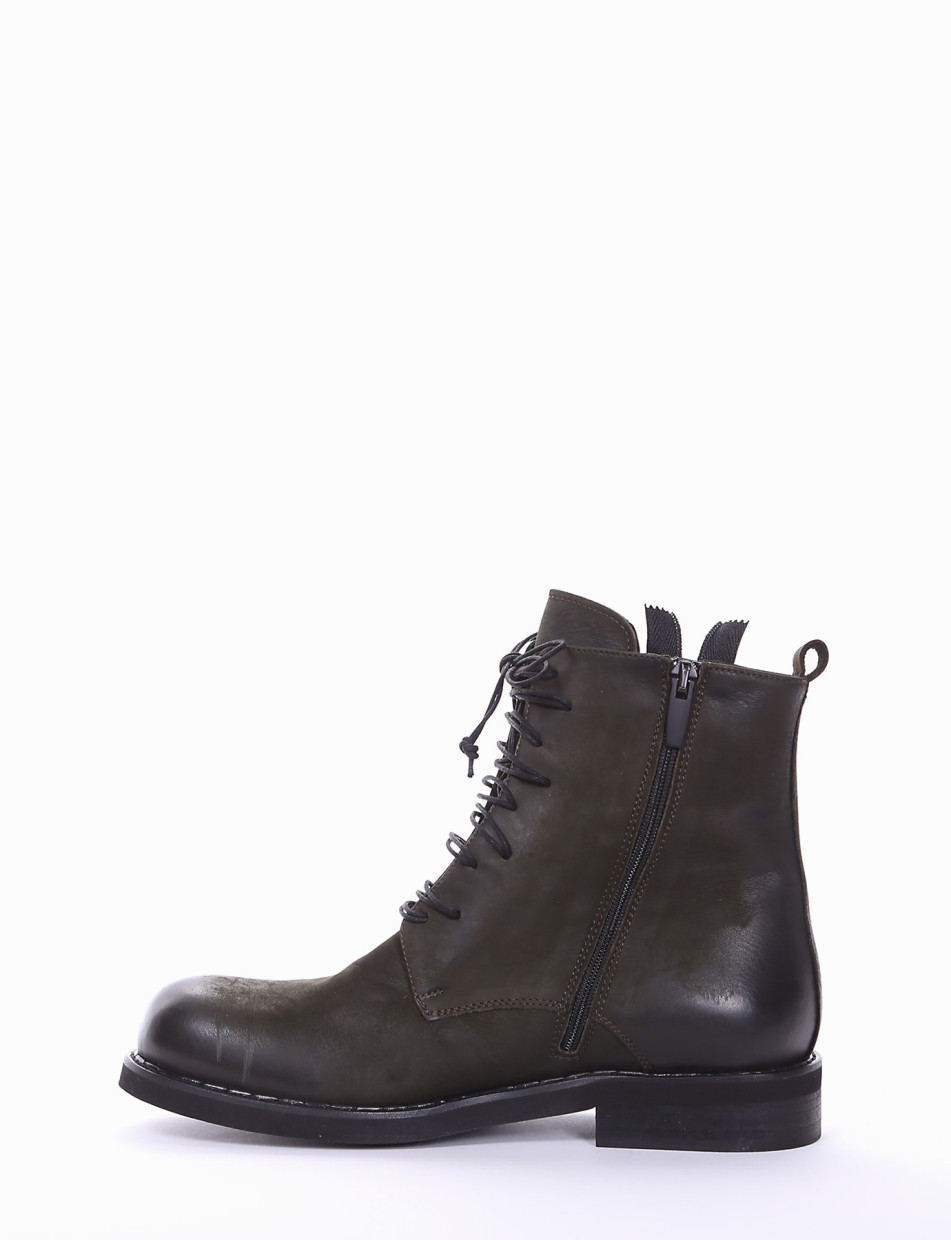 Combat boots heel 2 cm green