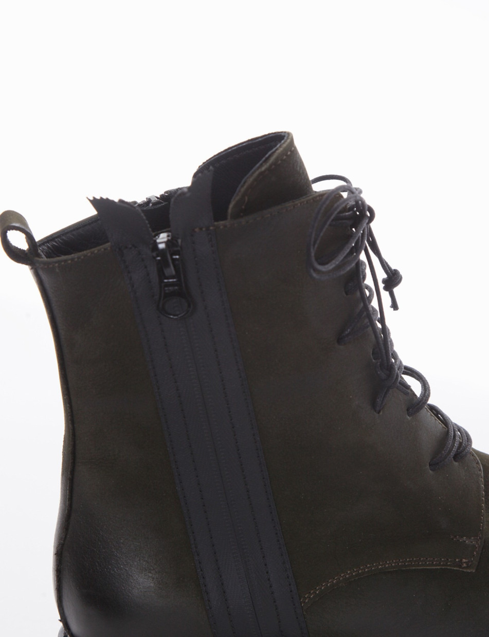 Combat boots heel 2 cm green