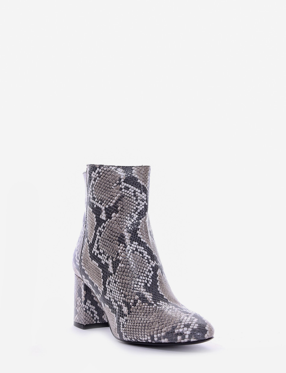 High heel ankle boots heel 7 cm multicolor python