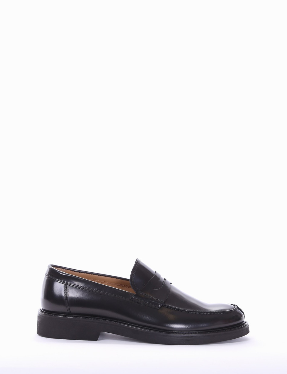 Loafers heel 2 cm black brushed