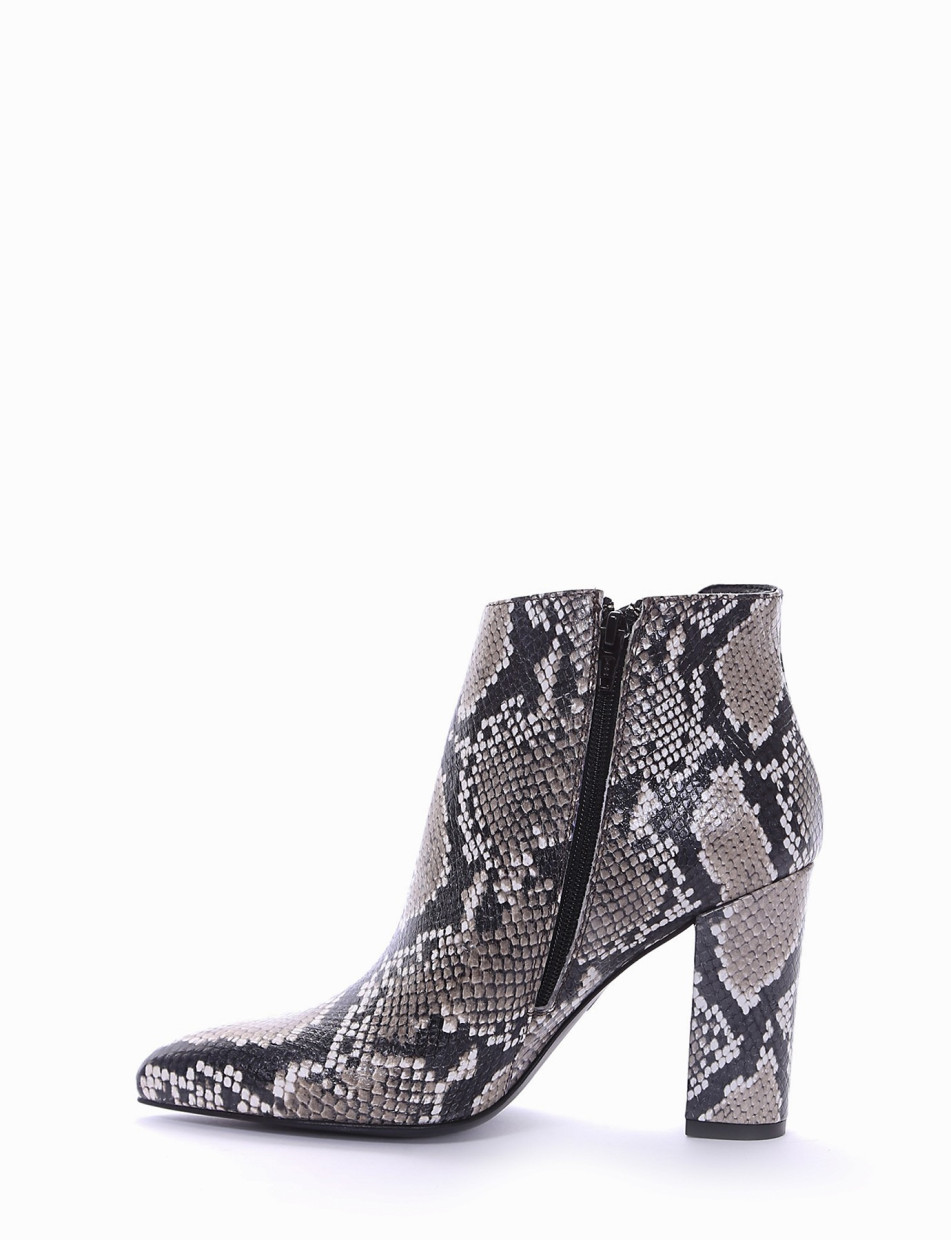 High heel ankle boots heel 8 cm multicolor python