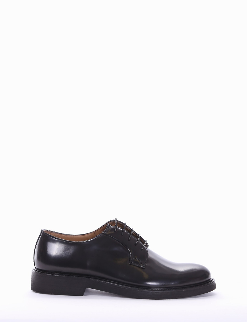 Lace-up shoes heel 2 cm black brushed
