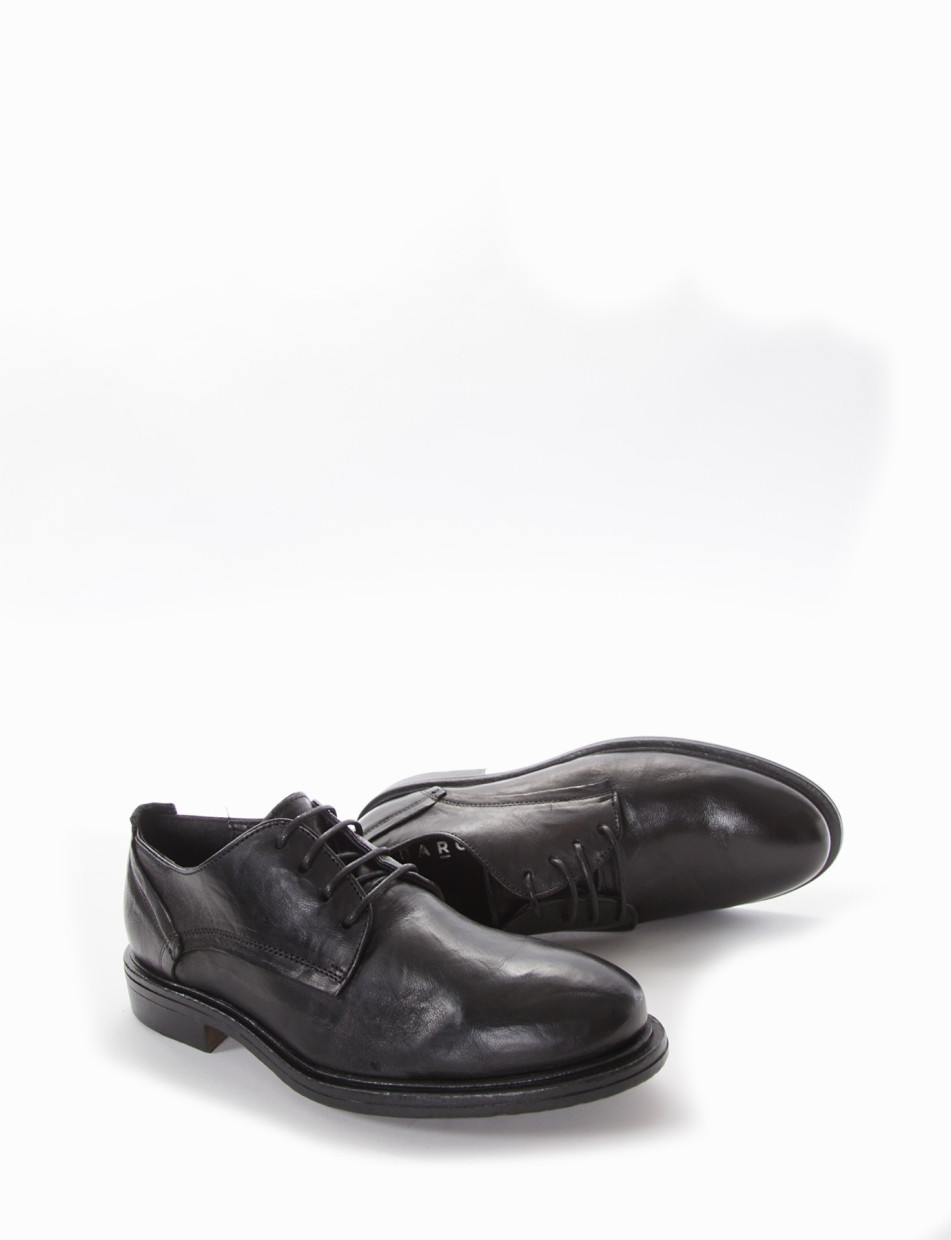 Lace-up shoes heel 2 cm black leather