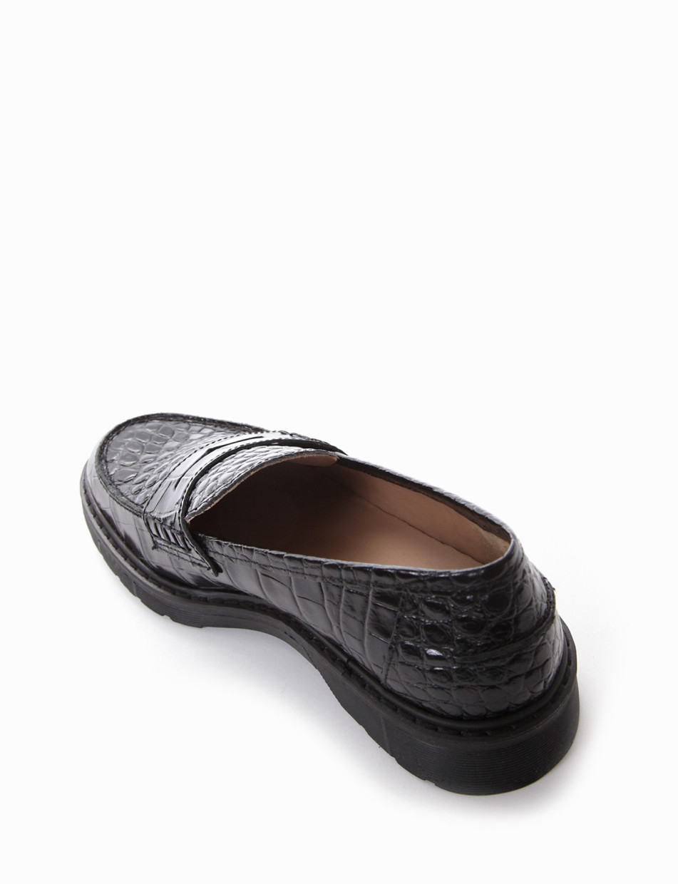 Loafers heel 2 cm black coconut
