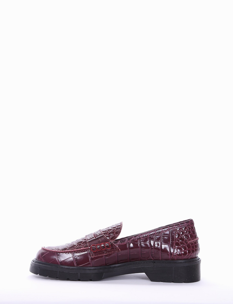 Loafers heel 2 cm bordeaux coconut