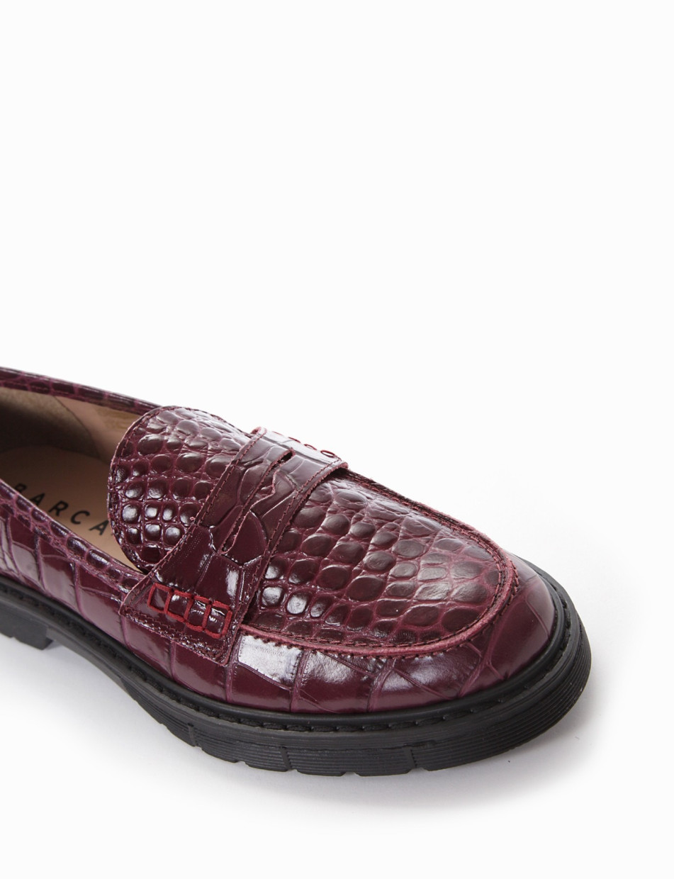 Loafers heel 2 cm bordeaux coconut