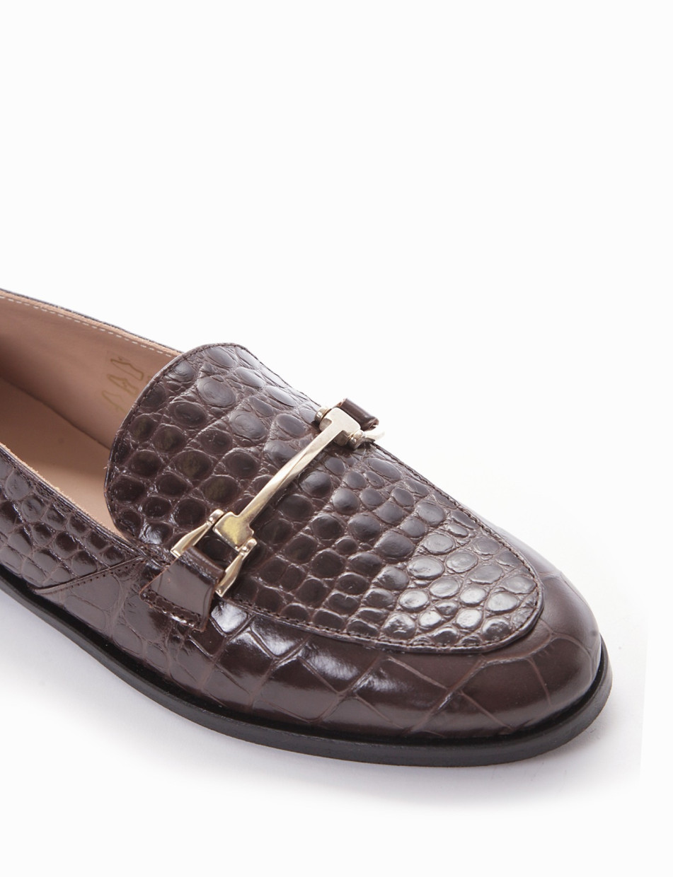 Loafers heel 1 cm dark brown coconut