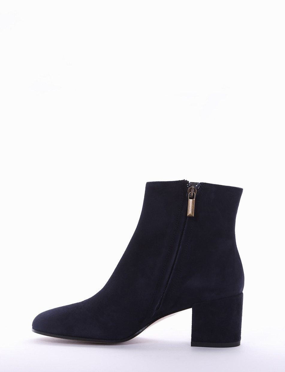 High heel ankle boots heel 5 cm blu chamois