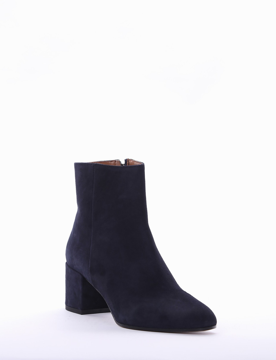 High heel ankle boots heel 5 cm blu chamois