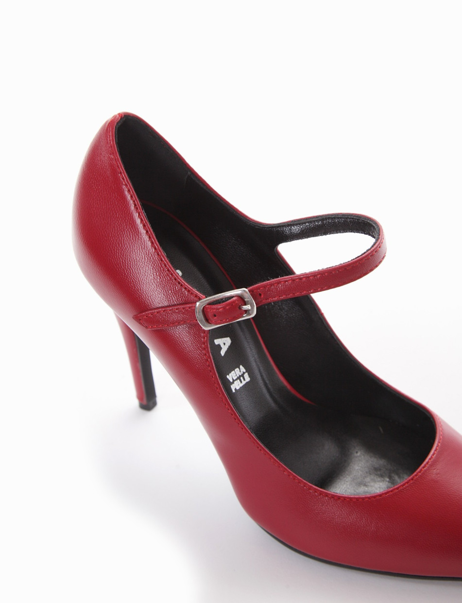 Décolleté heel 10 cm red leather