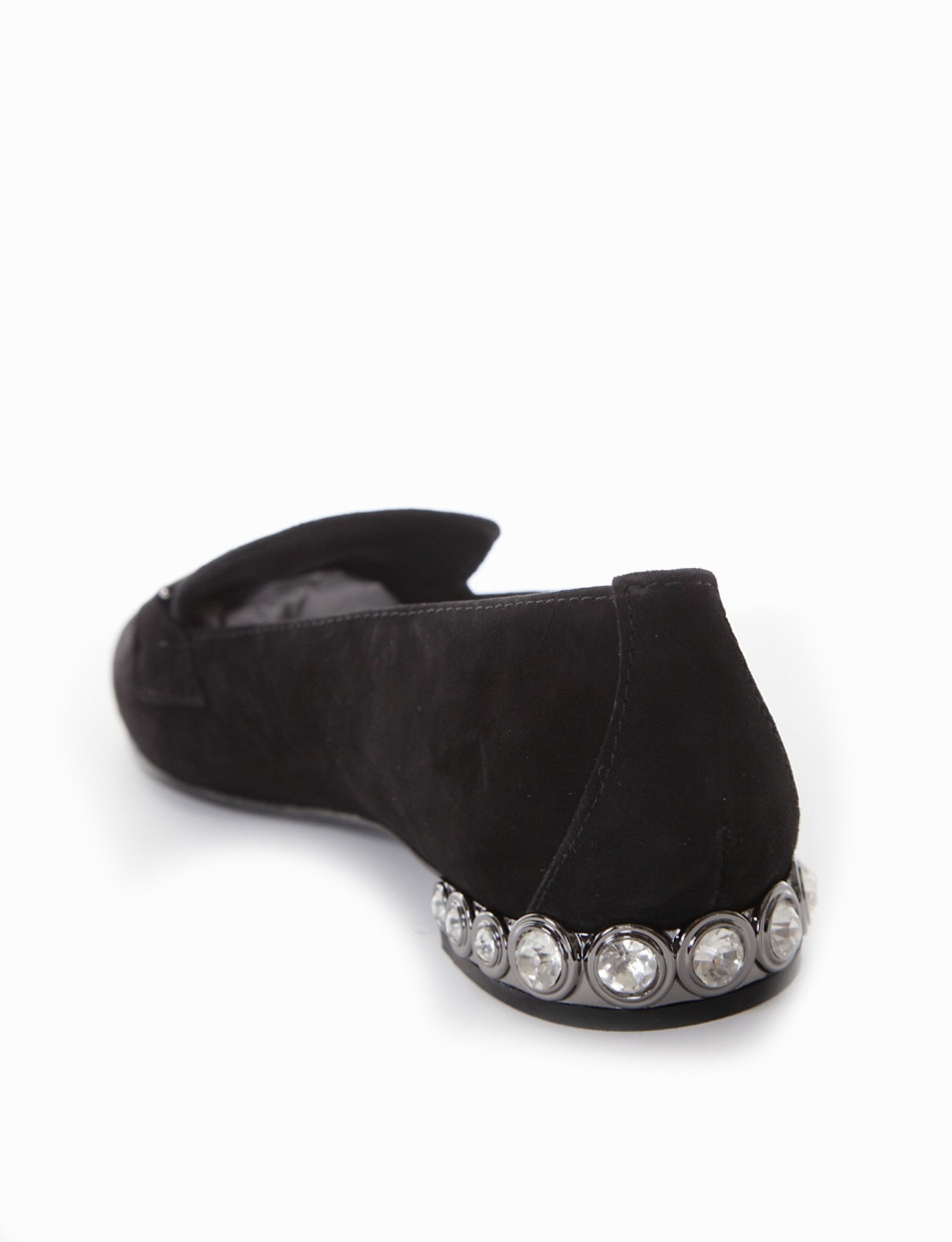 mocassino tacco 1 cm nero