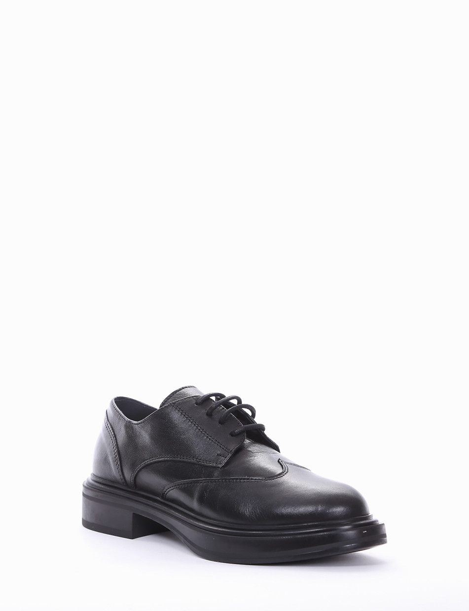 scarpa lacci tacco 3 cm nero