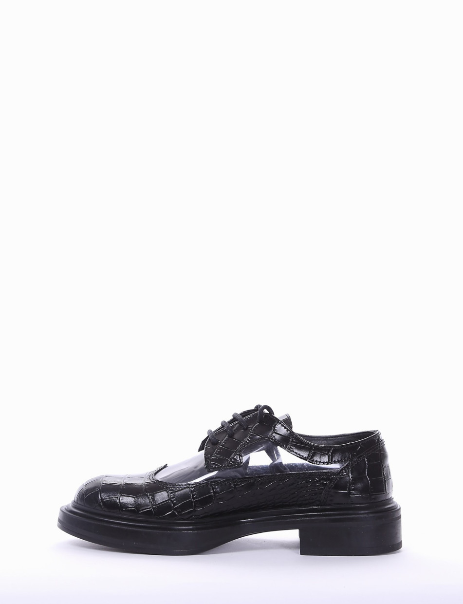 Lace-up shoes heel 2 cm black coconut