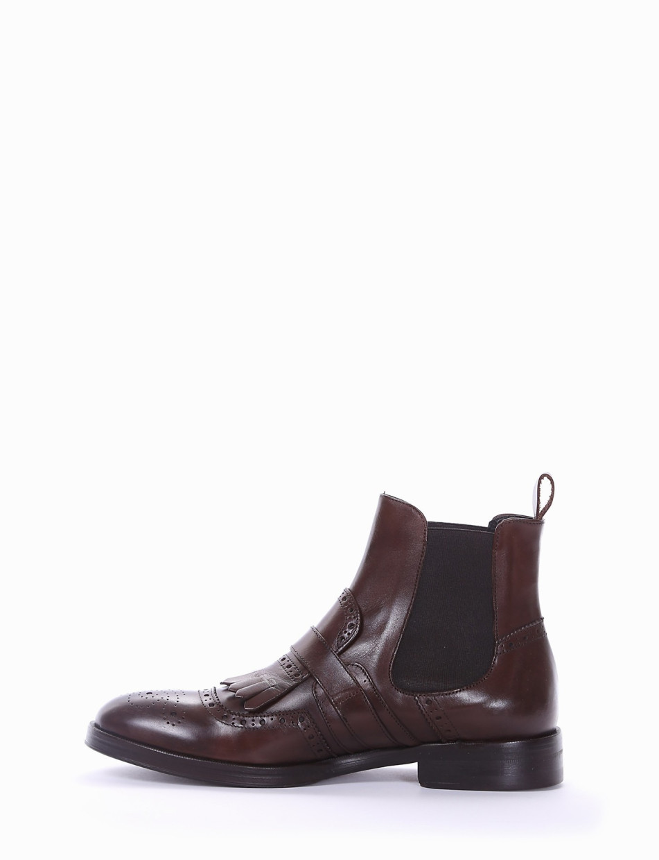 Ankle boots heel 2 cm dark brown leather