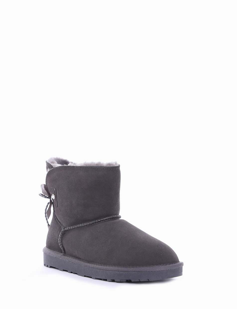 Low heel ankle boots grey chamois