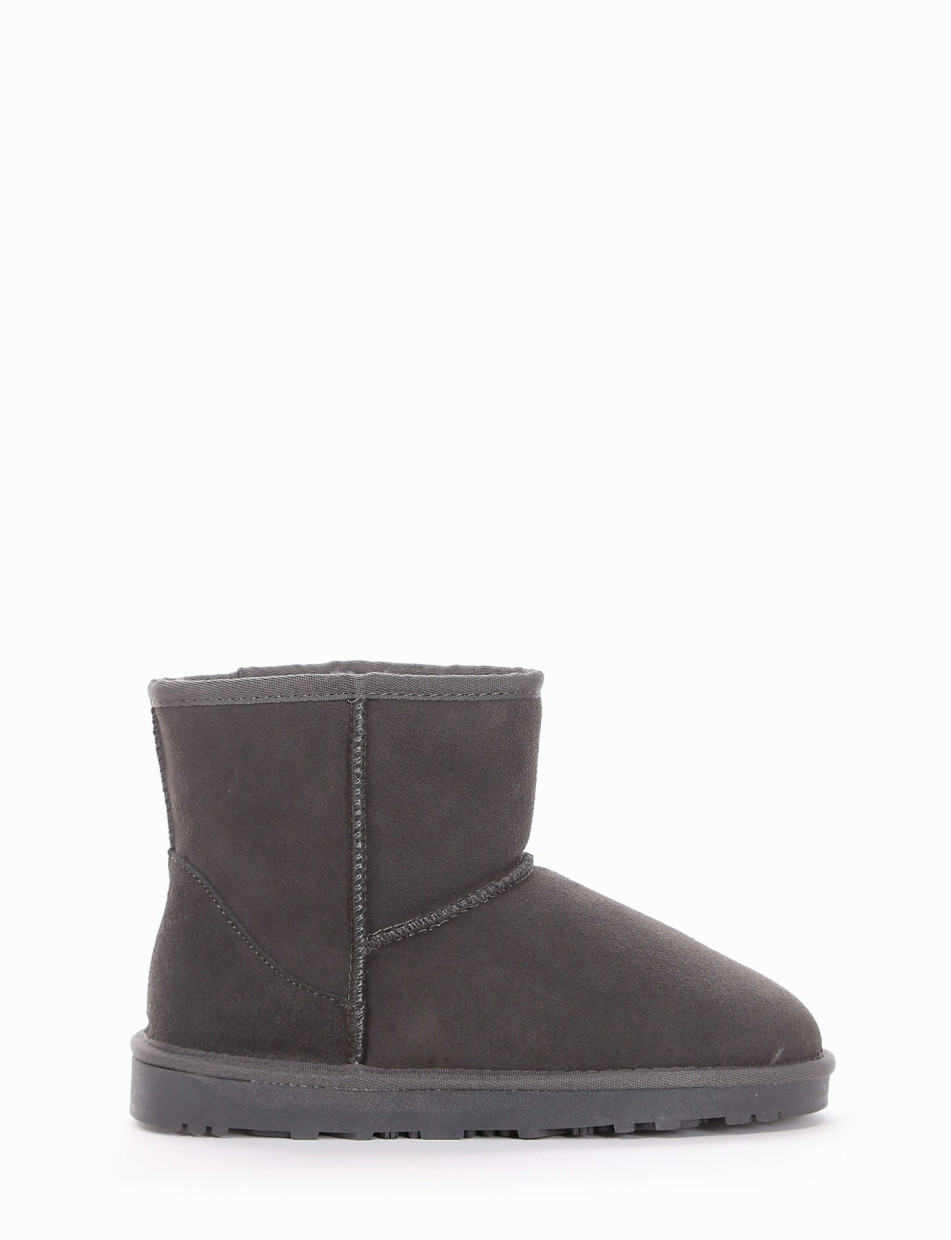 Low heel ankle boots grey chamois