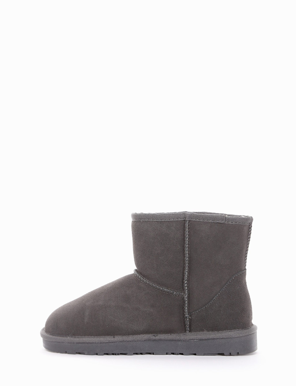 Low heel ankle boots grey chamois