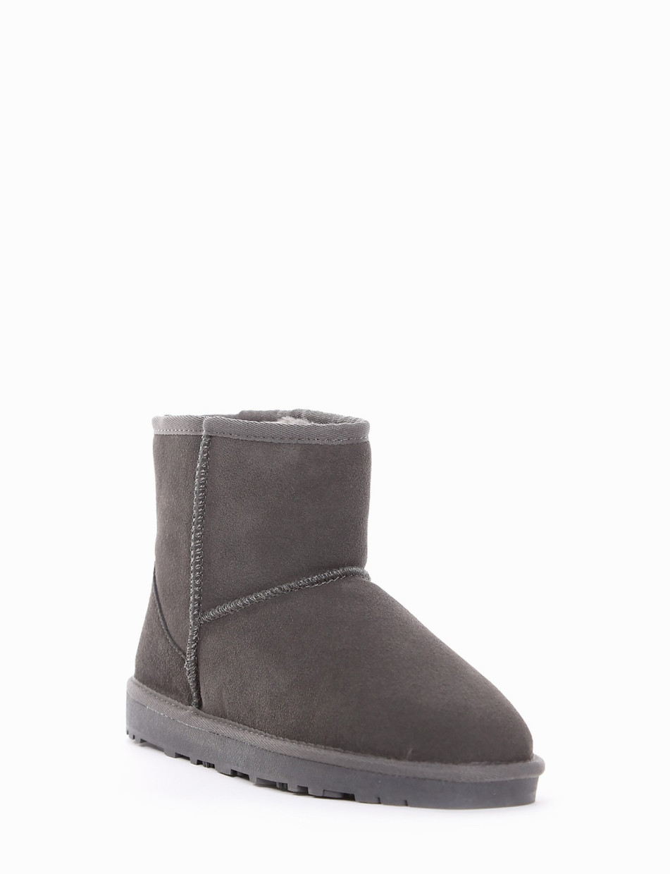 Low heel ankle boots grey chamois