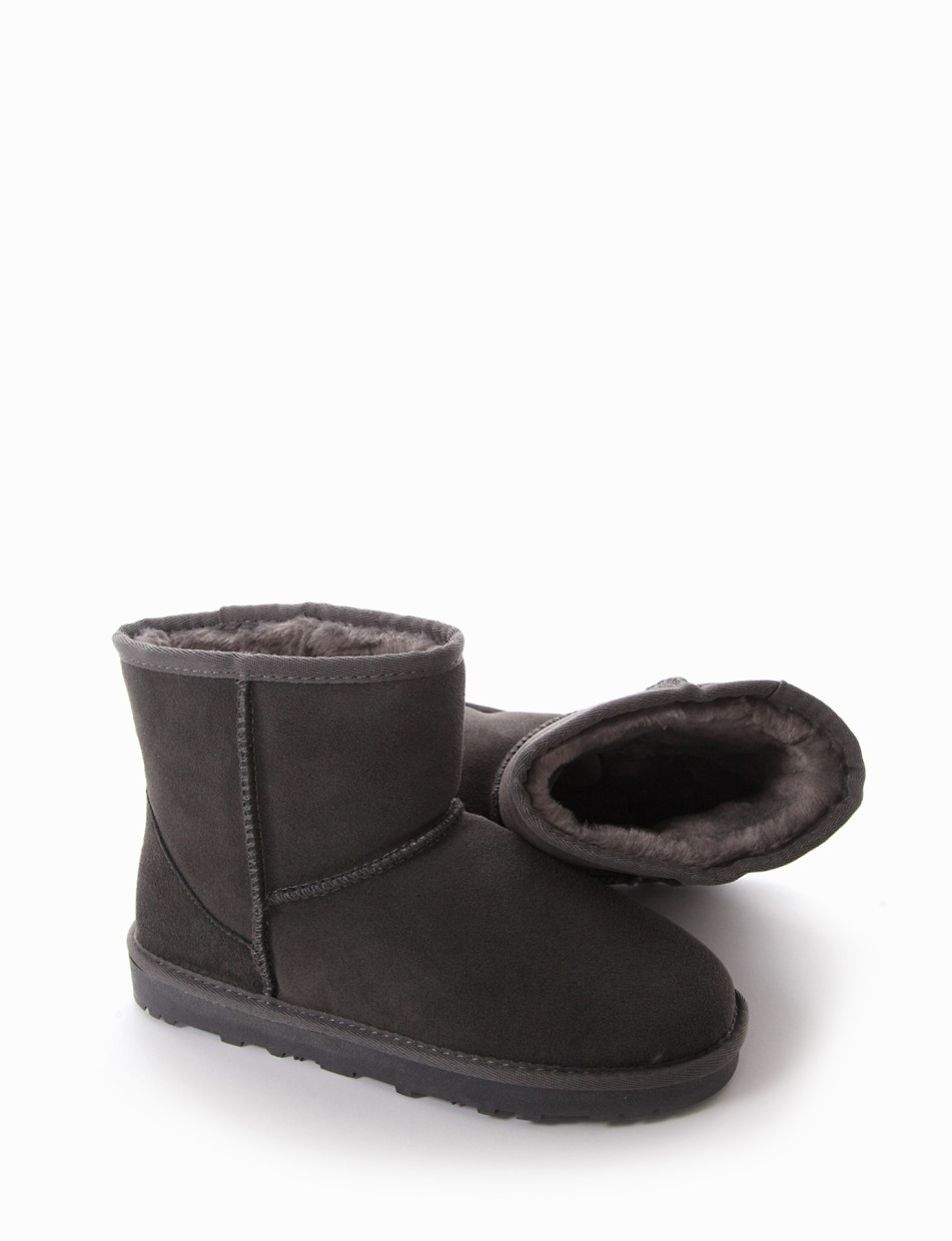 Low heel ankle boots grey chamois