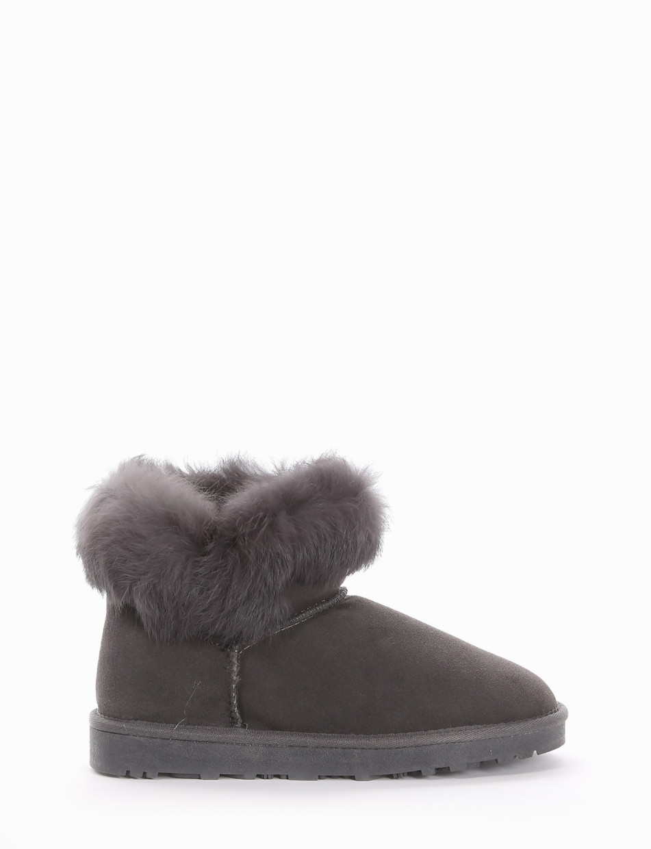 Low heel ankle boots grey chamois