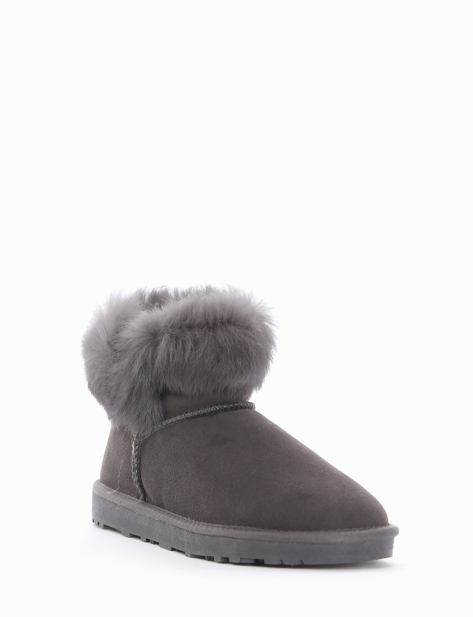 Low heel ankle boots grey chamois