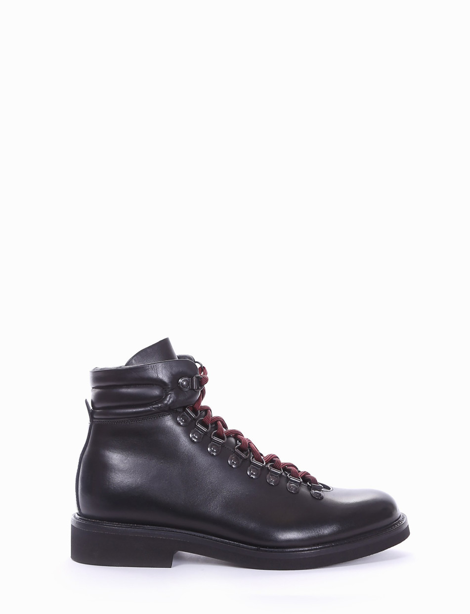 Combat boots heel 2 cm black leather