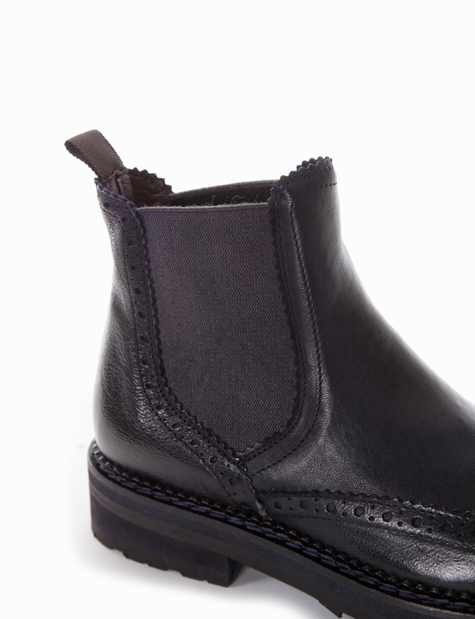 Low heel ankle boots heel 2 cm blu leather