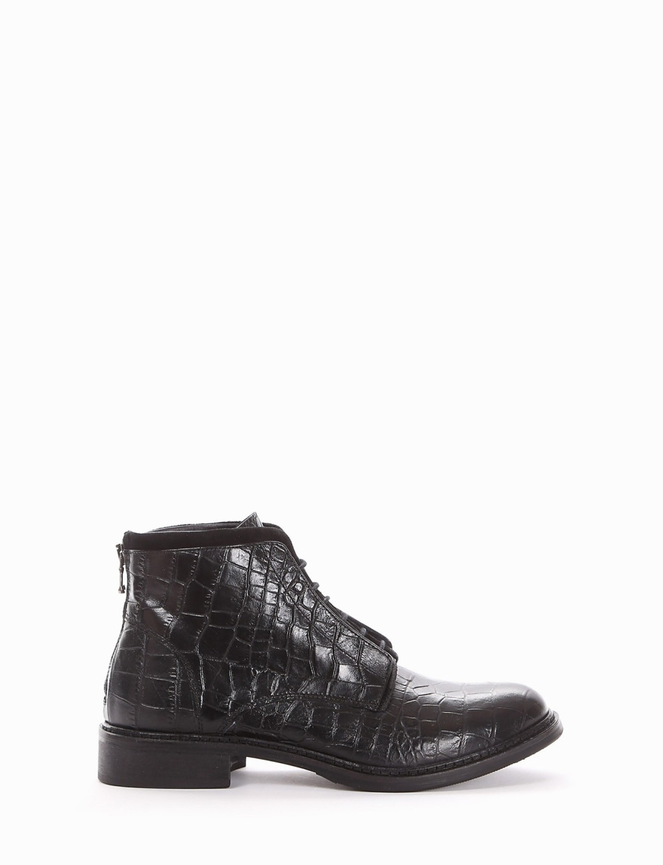 Combat boots heel 2 cm black coconut