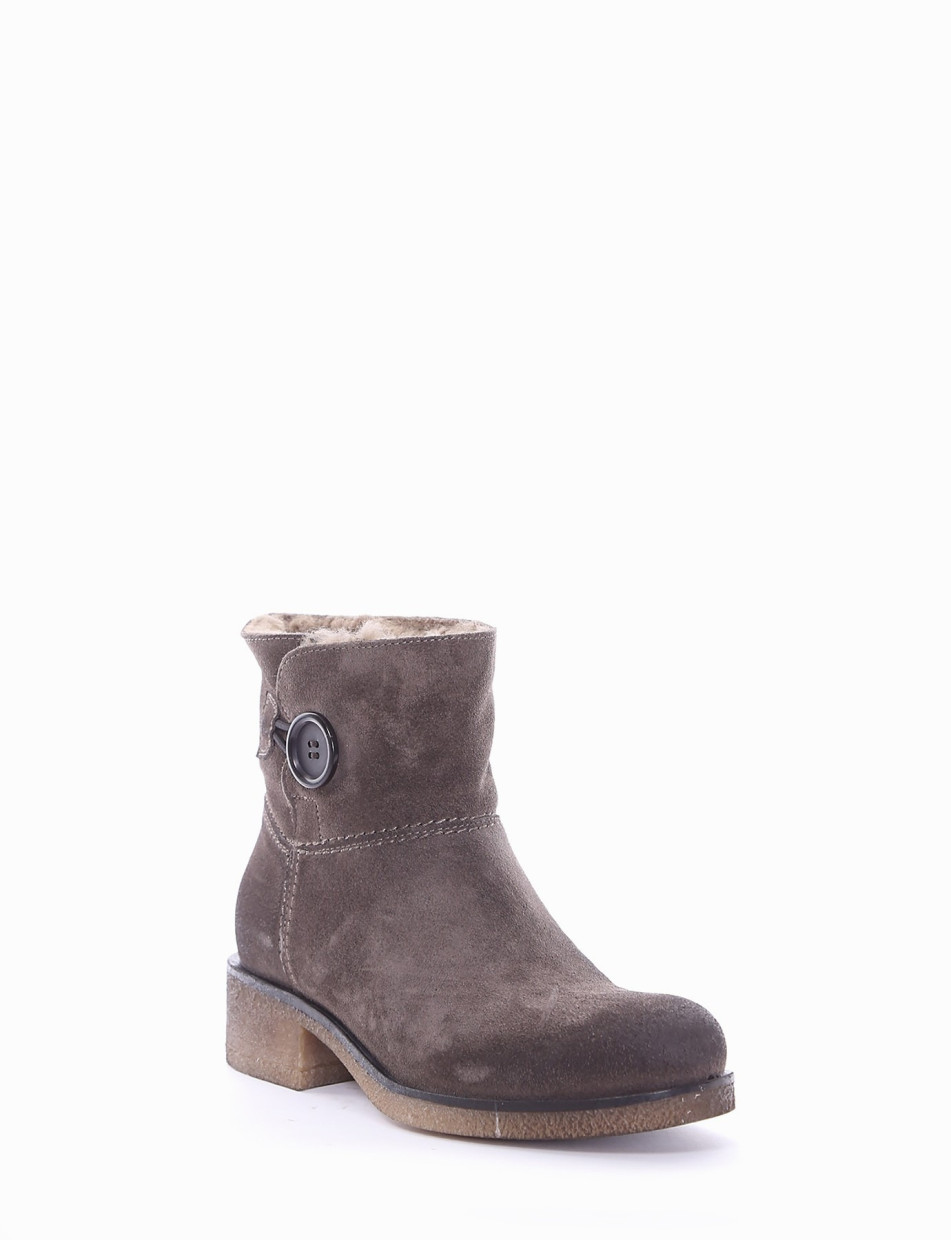 Low heel ankle boots heel 3 cm grey chamois