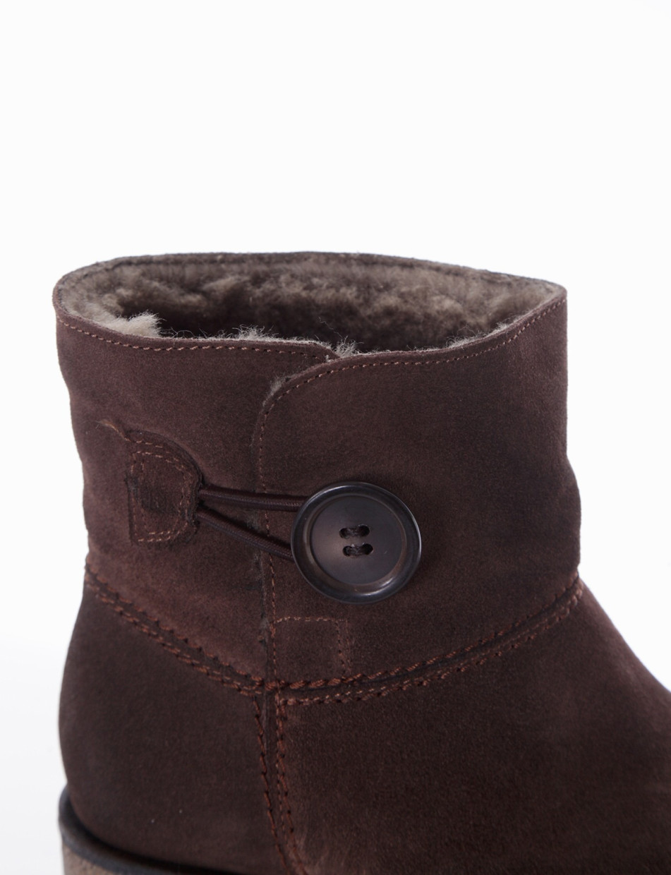 Low heel ankle boots heel 3 cm dark brown chamois