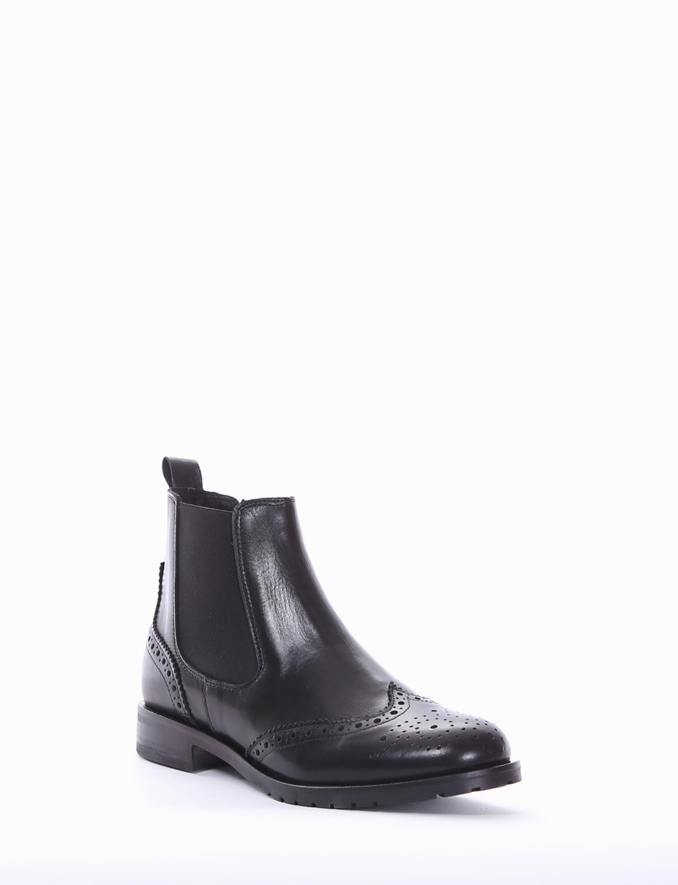 Low heel ankle boots heel 2 cm black leather