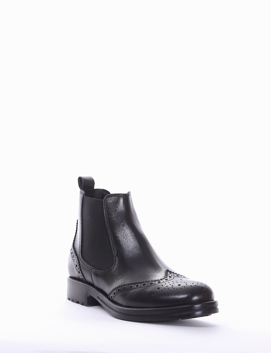 Low heel ankle boots heel 2 cm black leather