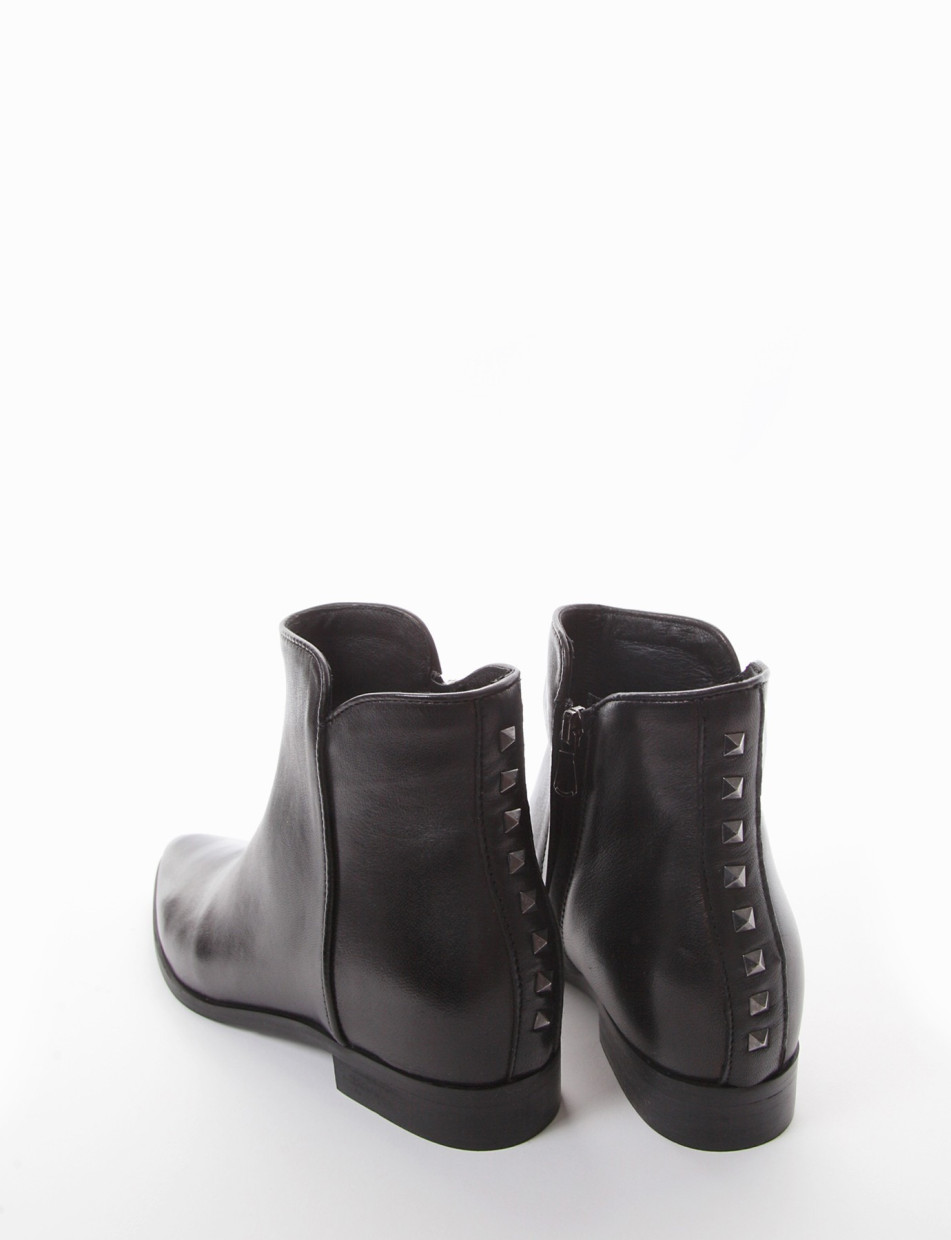 Low heel ankle boots heel 2 cm black leather