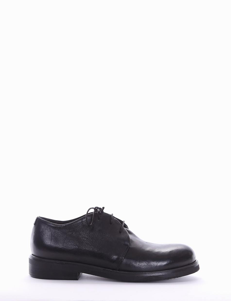 Lace-up shoes heel 2 cm black leather