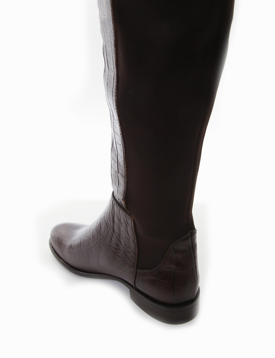 stivale tacco 2 cm cuoio