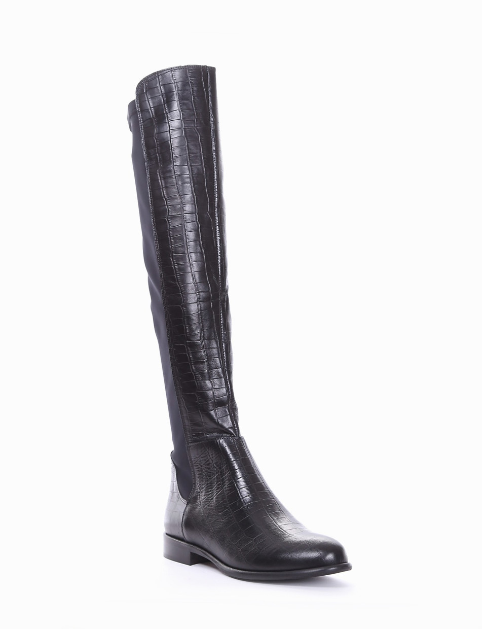 Low heel boots heel 2 cm black coconut