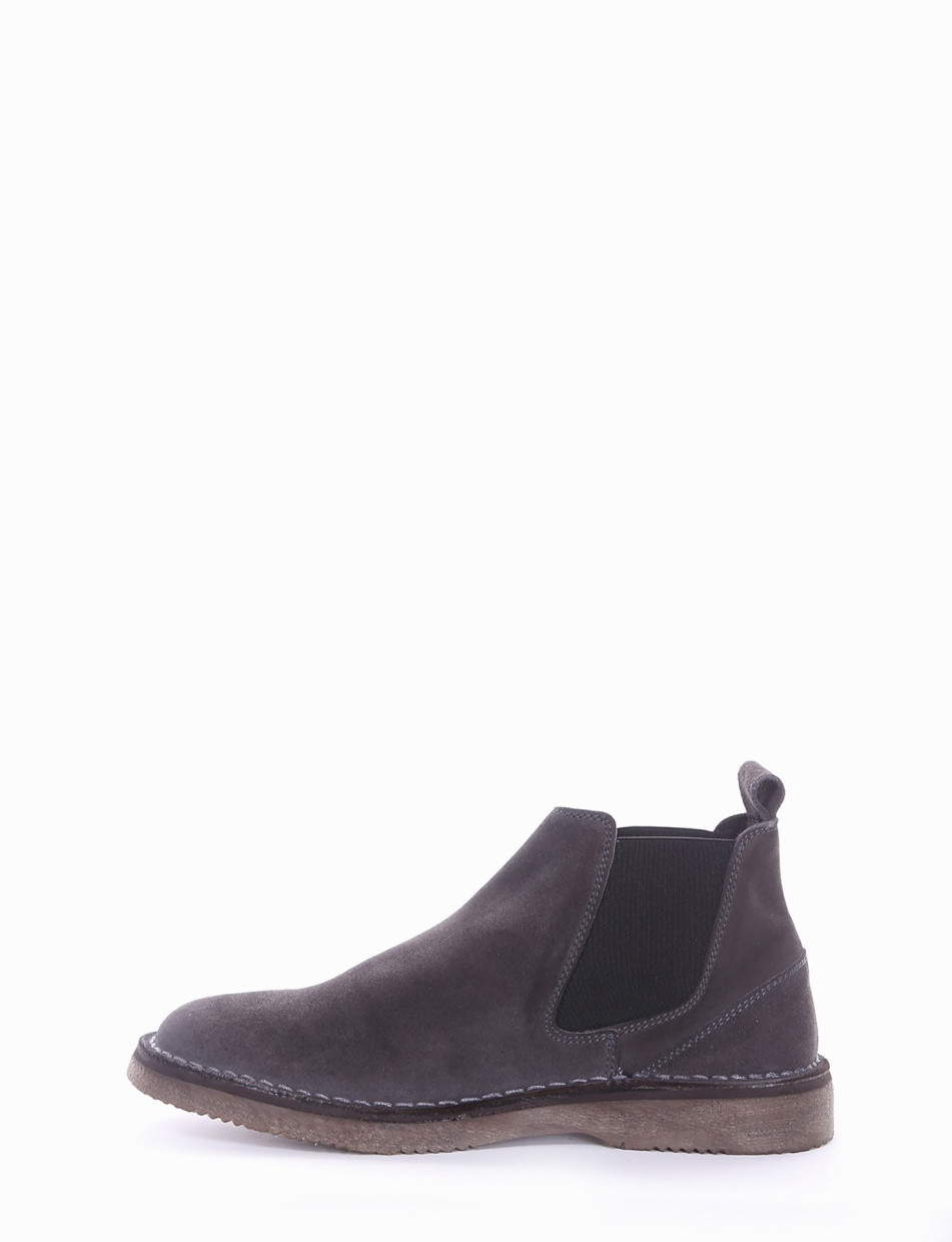 Ankle boots heel 2 cm grey chamois