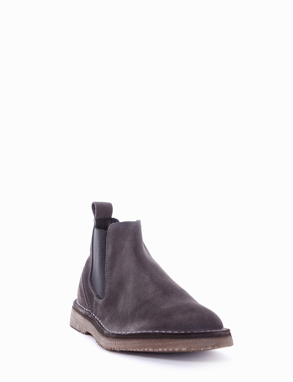 Ankle boots heel 2 cm grey chamois