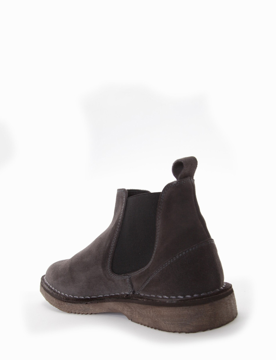 Ankle boots heel 2 cm grey chamois