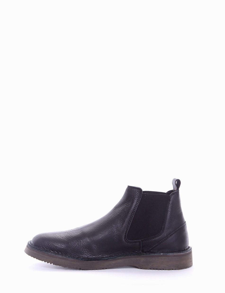 Ankle boots heel 2 cm black leather