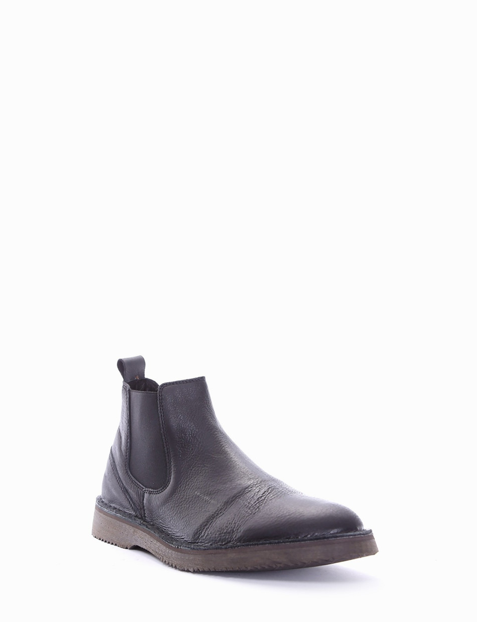 Ankle boots heel 2 cm black leather